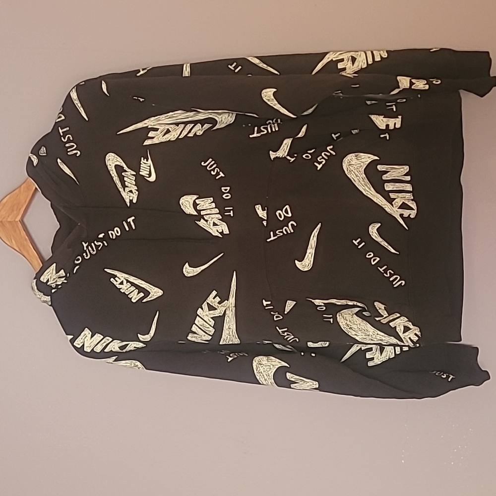 Nike Black Hoodie with White Graphics